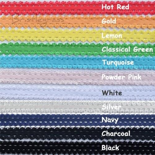 BRISTLEGRASS Combo 11 Yard 3/4" 20mm Picot Loop Crown Frilly Lace Trim Elastic Spandex Band Headband Tutu Dress DIY Sewing Craft