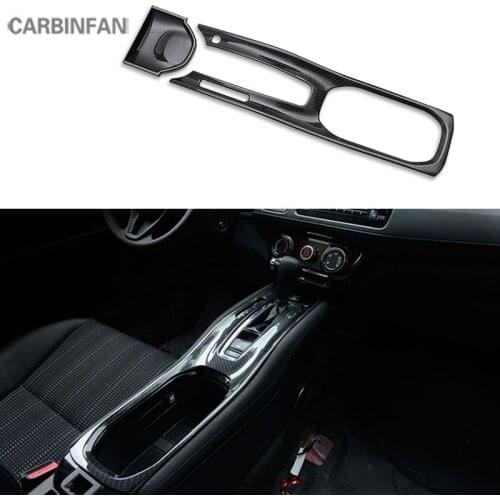 ABS carbon fiber Central control Gear shift panel cover trim interior accessories Fit For Honda HR-V HRV 2015 2016 2017 2018