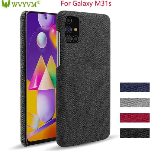 M31S Luxury Phone Case For Samsung Galaxy M31s Case Canvas Case Fabric Leather Pattem Stand Cover For Galaxy M31S M 31S shell