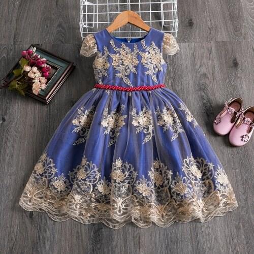 Kids Dress For Girls Lace Embroidery Party Prom Gown Children Wedding and Birthday Dress Girls Pageant Formal Dress Vestidos