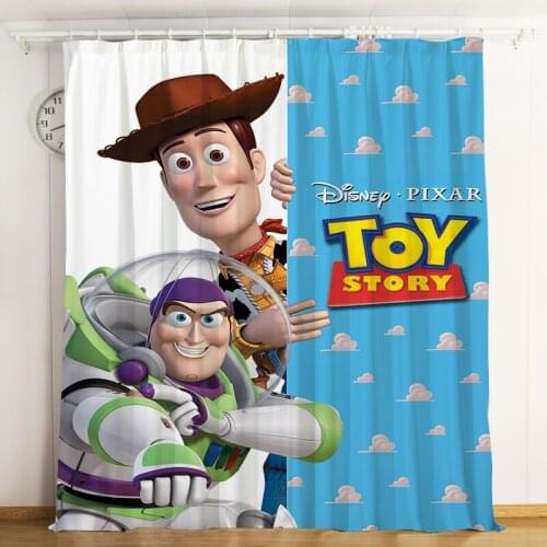 Disney Curtain Toy Story Hook Grommet Top Cartoon Brushed Shading Blackout Custom Curtains Princess Room Boys Girl Birthday Gift