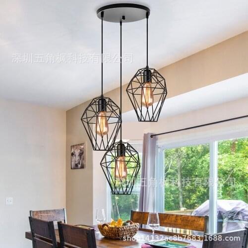 Europe led stone led iron e27 pendant light lustre pendente nordic lamp hanging lamp living room lights home lighting bedroom