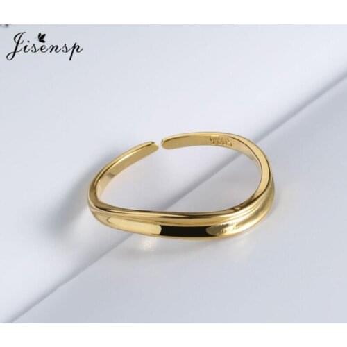 Jisensp Minimalist Single Line Finger Rings Vintage Irregular Opening Ring Punk Jewelry for Women Men Best Friendship Gift 2021
