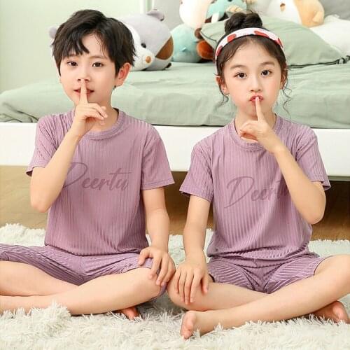 Violet Solid Color Baby Clothes Set Summer Soft Newborn Baby Boys Girls Clothes 2PCS Baby Pajamas Unisex Kids Clothing Sets