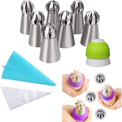 More 20 designs russian sphere ball nozzles tips cake decoration tools russian ball piping tips 1pc