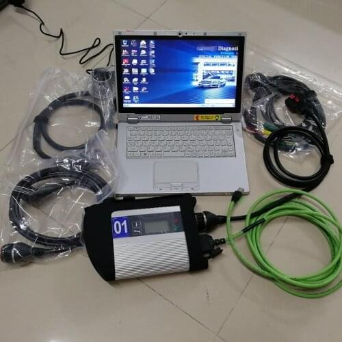 2020 MB STAR C4 SD Connect C4 with V12.2020 Software HHT DAS EPC DTS Vediamo in used Laptop CF-AX2 I5 Touch Screen Ready to use