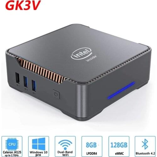 GK3V Windows 10 Mini PC Intel Gemini Lake J4125 8GB DDR4 128GB 256GB 512GB 1TB SSD Gaming PC 2.4G 5G WiFi 1000M Mini Computer