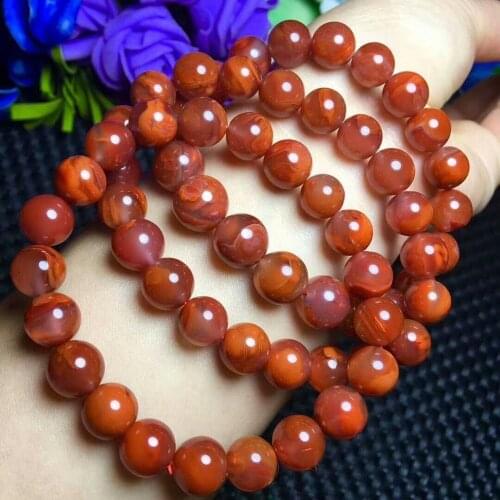 Natural South Red Women Beads Bracelet 9-8mm AAA