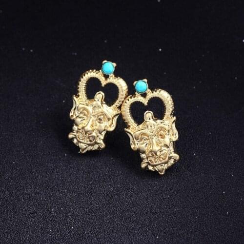 2018 New Bohemia Individuality Unique Mysterious monster Mask Drop Earrings For Women Short/ Long Earring Jewelry Accessories