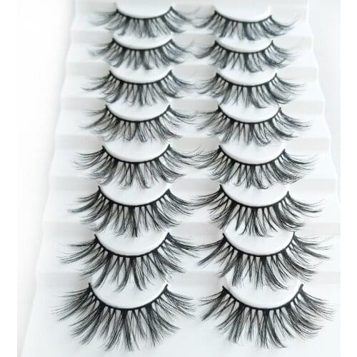 2019 NEW 5/8 pairs Mink Eyelashes 3D False lashes Thick Crisscross Makeup Eyelash Extension Natural Volume Soft Fake Eye Lashes