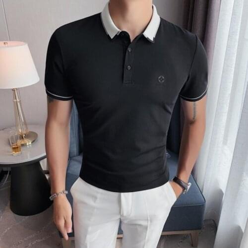 Sunwnag Polo Shirt Men Summer Mens Shorts Sleeve Polo Business Clothes Luxury Men Tee Shirt High Quantity Brand Polos Tee Shirt