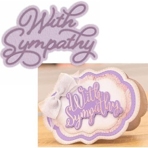 With Sympathy Metal Cutting Dies Stencils With Sympathy Phrase Die Cuts For Card Making DIY Decoration Crafts Cards