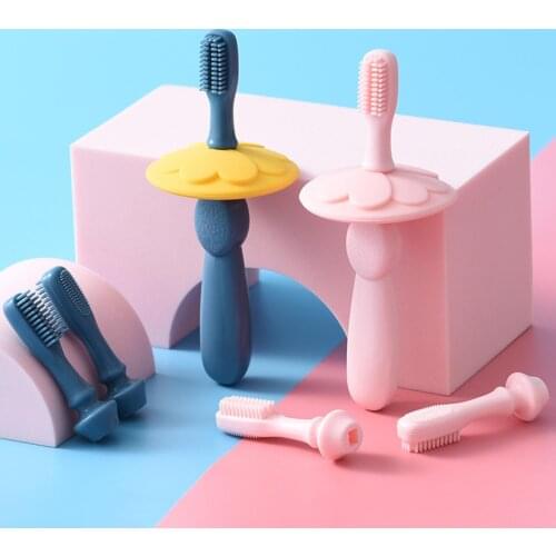 Cute Flower Silicone Toothbrush Soft Bristles Baby Cleaning Supplies Kid Training Tooth Brush Baby Items Dental Oral Care