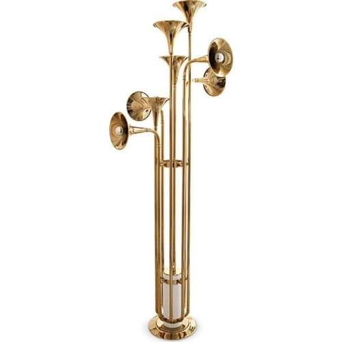 Modern Creative Floor Lamps Trumpet Design Personality Floor Lights For Study Living Room Bedroom Bedside Home Floor Lamps FA080