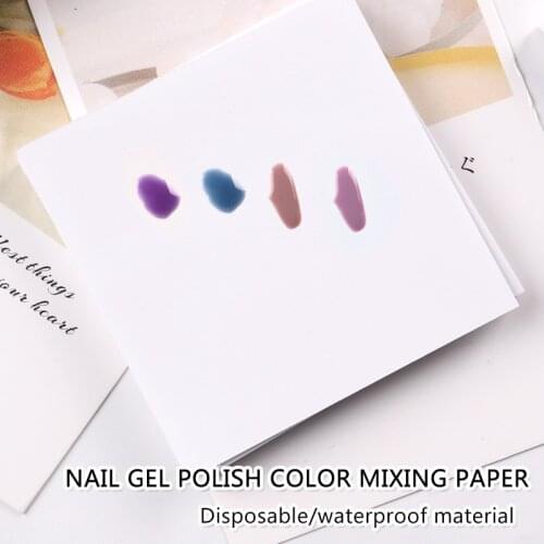 TSZS 1set Waterproof Color Palette UV Gel Painting Paper for Nail Art Manicure Tools