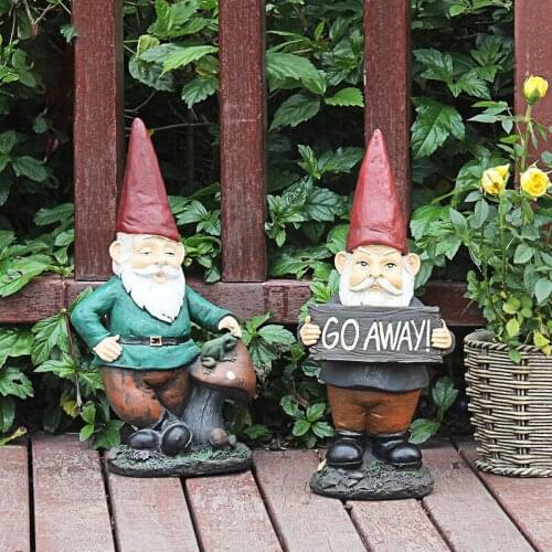 Creative European Resin Cartoon Dwarf Elf White Beard Come To Sculpture Decoration Home Garden Ornaments