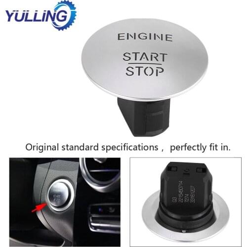 YULLING Car Engine Start Stop Push Button Switch Keyless For Mercedes For Benz W164 W205 W212 W213 W164 W221 X204 Silver