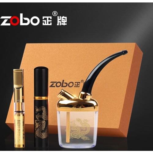 Zobo cleaning recycle holder filter+shisha pipe sets for men women thick and slender(8mm+6mm) cigarettes gift box