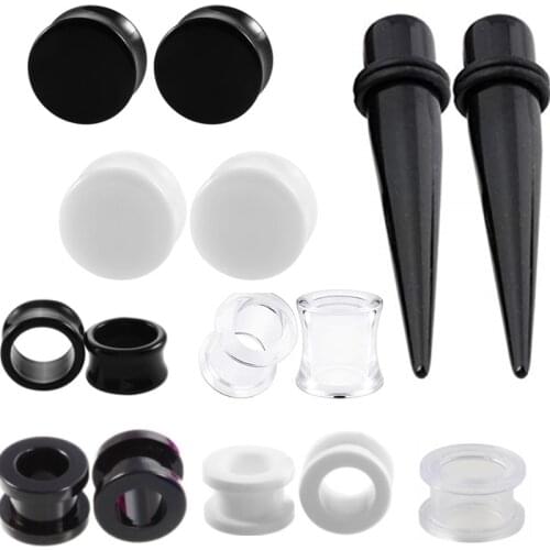 1Pair Acrylic Ear Gauges Plugs And Tunnels Flesh Clear Ear Stretchers Expander Saddle Plugs Taper Piercing Oreja Dilataciones