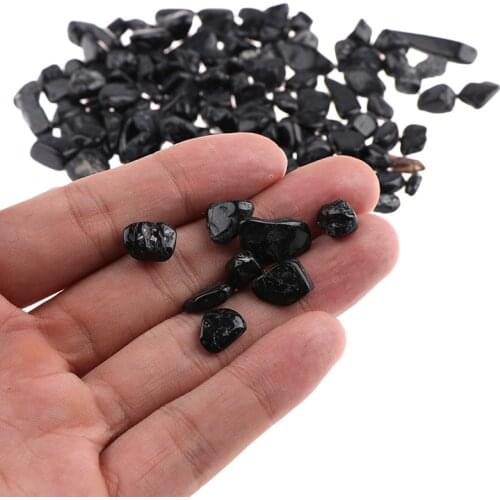 100g Natural Black Tourmaline Crystal Stones Gravel Polished Aquarium Plant Decor