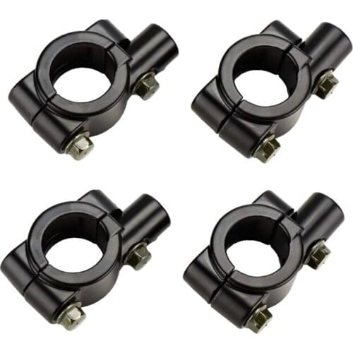 4 X Universal 10Mm Handlebar Mirror Mount Black 7/8 Inch Handlebar Side Mirror Adapter Bracket Motorcycle Mirror Handlebar Mount