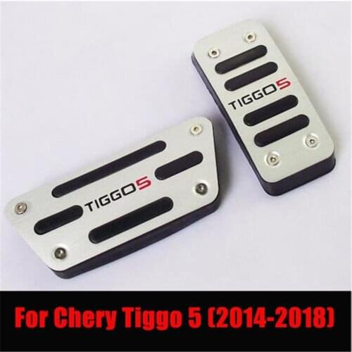 Car Styling Accessories Aluminium Accelerator Foot Rest Fuel Brake Gas Pedal Covers Sticke Pedals For Chery Tiggo 5 2014-2017