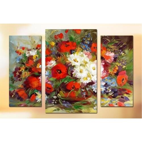 DIY 5D Diamond Painting Flowers Wall Decor Craft 3 PCS Multi-picture Diamond Embroidery Painting Floral Full Rhinestones Pattern