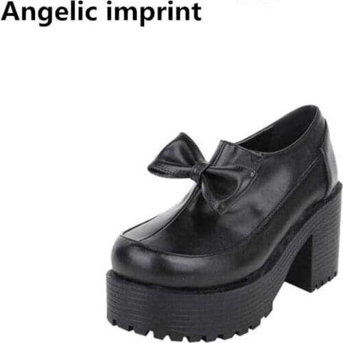 Angelic imprint Japan style mori girl lolita shoes woman cosplay punk shoes lady high heels Pumps women party shoes 35-40 8cm
