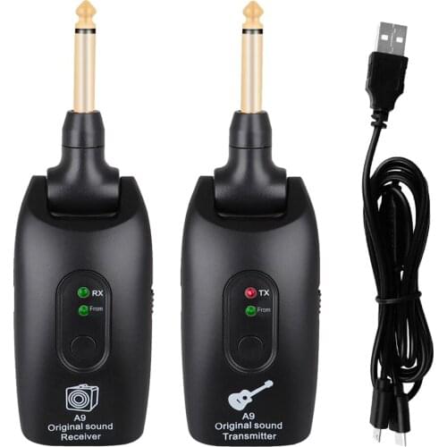 2.4GHZ Wireless Guitar Bass Transmitter Receiver System USB Pickup Amplifier Digital Violin Guitar Rechargeable Transmitter