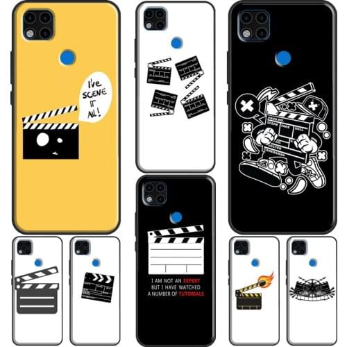 Clapper board Film Movie maker For Redmi Note 9 8 Pro Case For Redmi Note 7 8T 9S Coque For Redmi 9 A 9C K30 Ultra