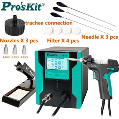 ProsKit SS-331H ESD LCD Digital BGA Desoldering Suction Electric Absorb sleeping function Desoldering Pump Solder Sucker Gun