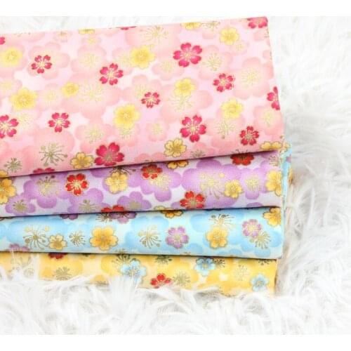 Floral Printed Kids 100% Cotton Fabric Cotton Patchwork Cloth For DIY Sewing Quilting Fat Quarters Material Bronzing