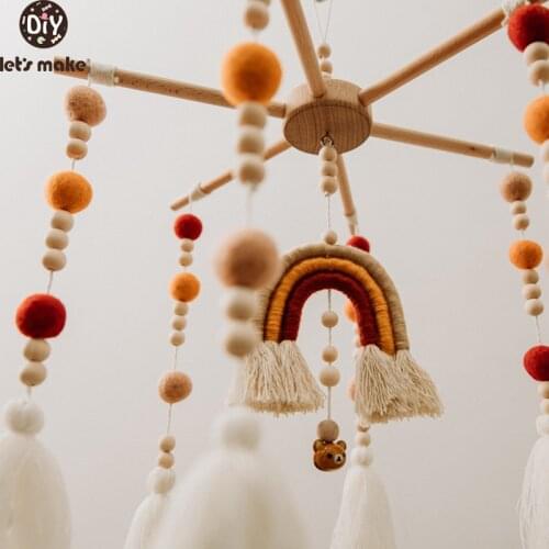 Lets Make Bed Bell 1PC Kids Rainbow Tassel Bed Bell Photo Photography Background Newborn Accessories Baby Room Decoration