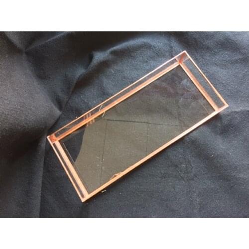 İskandinav Retro depolama tepsisi bakır rose dikdörtgen cam makyaj organizatör tepsi gondol mutfak dekoru makyaj takı kutusu