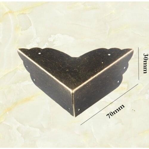 JD 4pcs 70mm Antique Wrap Angle Wooden Box Corner Furniture Corner Protection Angle Iron Wrap Angle