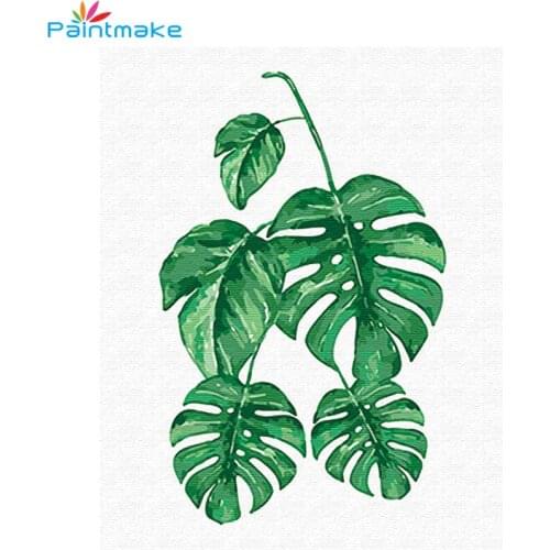 Paintmake Leaves DIY Paint By Numbers Oil Painting On Canvas Home Decoration Painting Wall Art Picture For Kids Adult