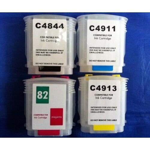 Refillable ink CARTRIDGES 1SET 82 for HP DESIGNJET 500 800 C4911A-C4913A C4844A printer parts