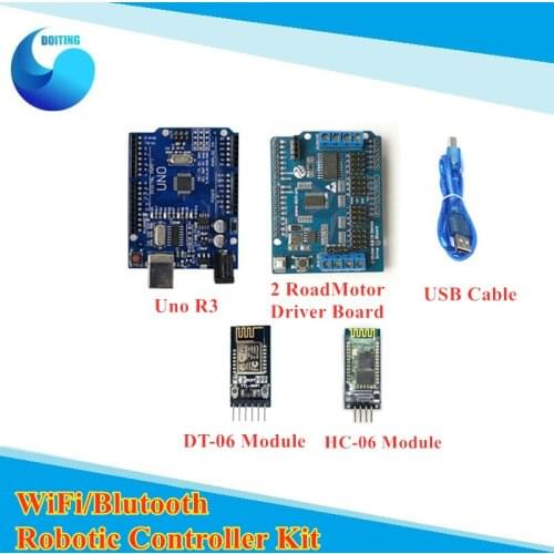 WiFi/Blutooth Robotic Controller Kit Servo Motor Driver Board DT-06 Serial WiFi HC-06 Bluetooth Module for Arduino