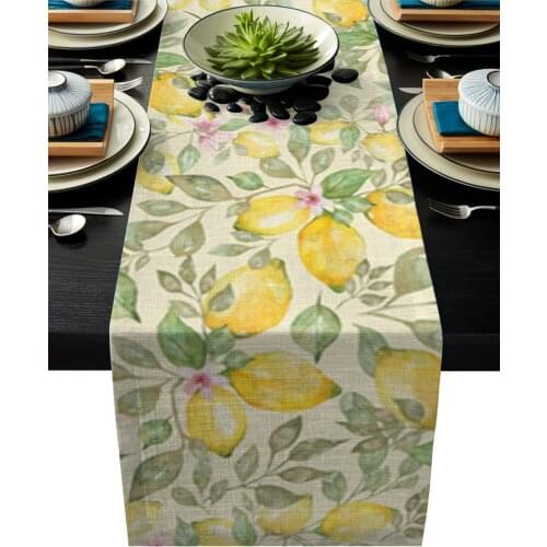 Lemon Fruit Small Fresh Modern Table Runners Mat Coasters Holidays Party Wedding Decor Table Runner Dining Table Cover