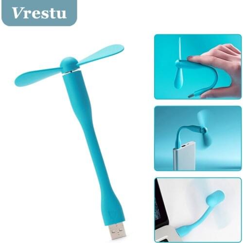 Small USB Fan Mini Creative Air Cooler Portable Fan Flexible TPU LED Light for Phone Computer PC Desktop Summer Gadgets Cooling
