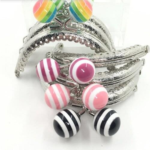 10pcs 8.5cm Silver Lollipop Metal Frame for Coin Purse Handbag Bag DIY