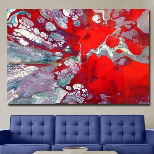 Fashion Wall Art Pictures for Living Room Home Decor Abstract Red Freakaton Canvas Oil Painting Printed No Framed Wall Pictures