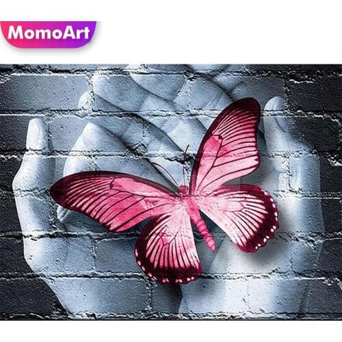 MomoArt Diamond Mosaic Butterfly Full Drill Square Diamond Embroidery Animal Needlework Beaded Painting 5D DIY Decor For Home