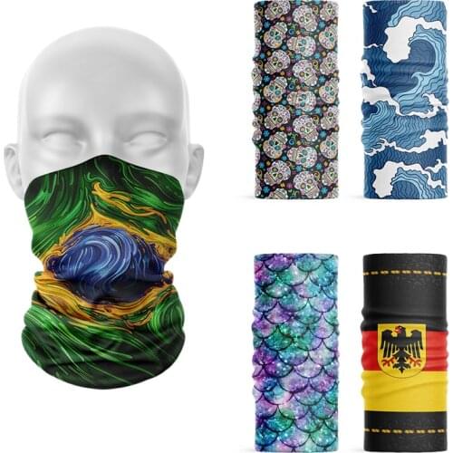 3D Printed Mens Summer Headband Cover Tube Bandana Outdoor Sports Face Scarf Neck Gaiter Head Wrap Multifunctional Hair Scarf