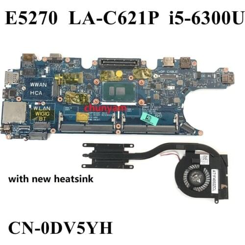 NEW ADM60 LA-C621P w/ i5-6200U For DELL Latitude 5270 E5270 Laptop Motherboard CN-0DV5YH DV5YH Mainboard 100% Tested