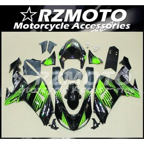 New ABS whole Fairings Kit Fit for Kawasaki Ninja ZX-10R ZX10R 10R 2006 2007 06 07 Bodywork set black Green