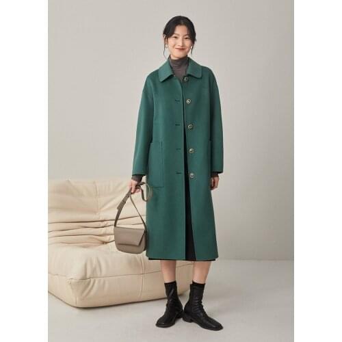 Mid-length woolen coat womens autumn 2021 new single-breasted popular temperament coat