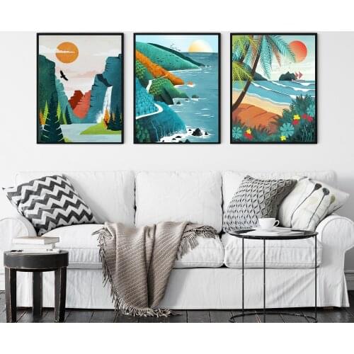Hawaii Rocky Mountain National Park Gift Travel Posters Wall Art Print Pictures Oahu Beach Tropical Canvas Painting Home Decor