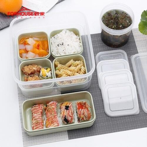 6 Grid Lunch Box PP+PE Portable Food Containers Double Layer Portable Bento Box School Child Office