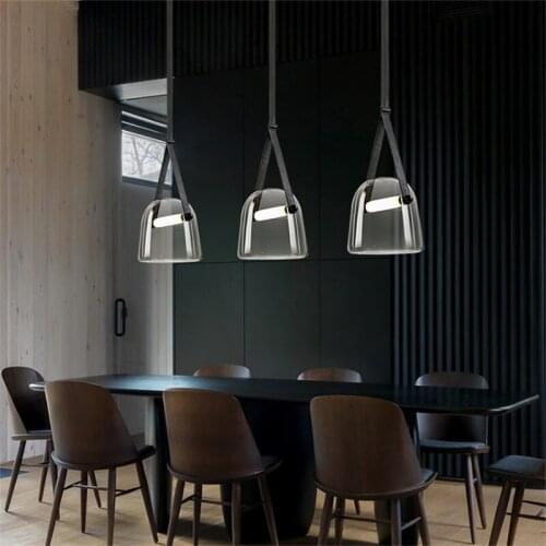 Post-modern Glass Pendant Lights Mona Led Belt Hanging Lamp Living Room Kitchen Light Fixtures Home Decor Suspension Luminaire